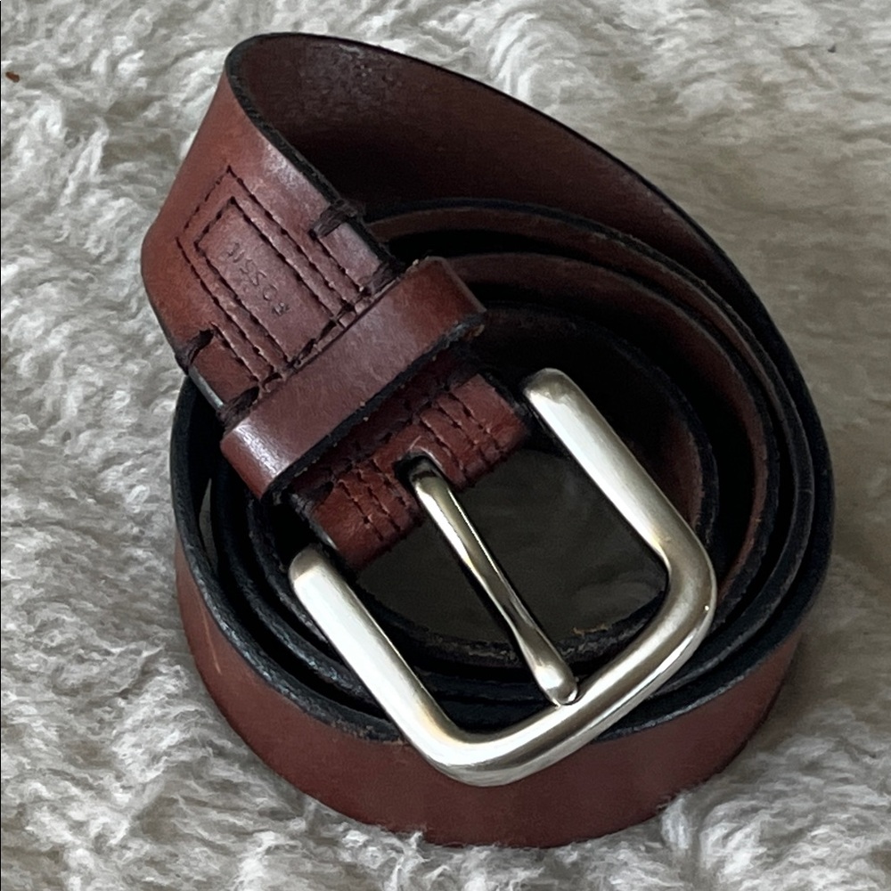Fossil Men's Brown Leather Belt size 38